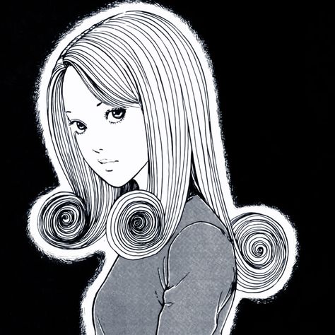 Junji Ito | Icon | Uzumaki | Medusa | Kirie | Manga The Craft 1996, Japanese Horror, Anime Head, Yami Kawaii, Junji Ito, Roblox Funny, Art Icon, Simple Art, Anime Icons