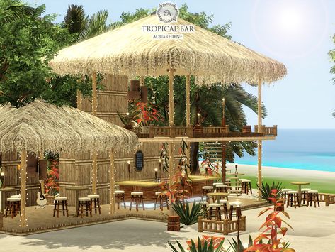 Sims 4 Carribean Cc, Sims 4 Beach Bar, Island Living Sims 4 Cc, Sims 4 Sulani Nightclub, Sims 4 Sulani Bar, Sims 4 Sulani Lots, Tropical Bar, Boho Bar, Coconut Drinks