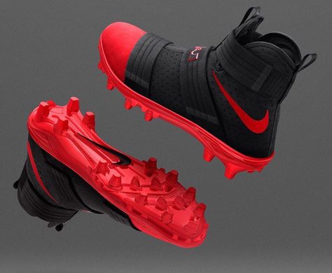 Nike LeBron Soldier 10 Cleats #BRKicks American Football Shoes, Custom Football Cleats, American Football Cleats, Osu Football, Mens Football Cleats, Osu Buckeyes, Nike Cleats, Baseball Shoes, Soccer Boots