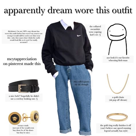 Quackity Inspired Outfits, Dsmp Inspired Outfits, Dsmp Outfit Ideas, Lgbtq Outfit, Skater Girl Aesthetic, Minecraft Outfits, Girl Bye, Mood Clothes, Collared Sweatshirt