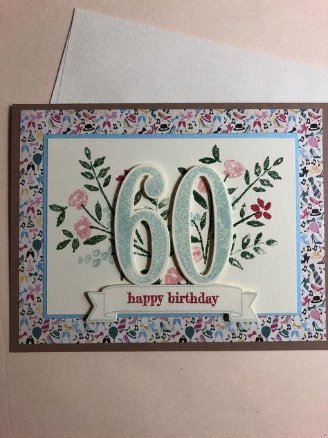 60th Cards For Ladies, Birthday Card 60 Years Diy, 65 Birthday Card, 60th Birthday Cards For Ladies Diy, Birthday Card For 80 Year Old Lady, Stampin Up 60th Birthday Cards, 60th Birthday Cards Handmade, Female 60th Birthday Cards, 60 Birthday Cards For Women