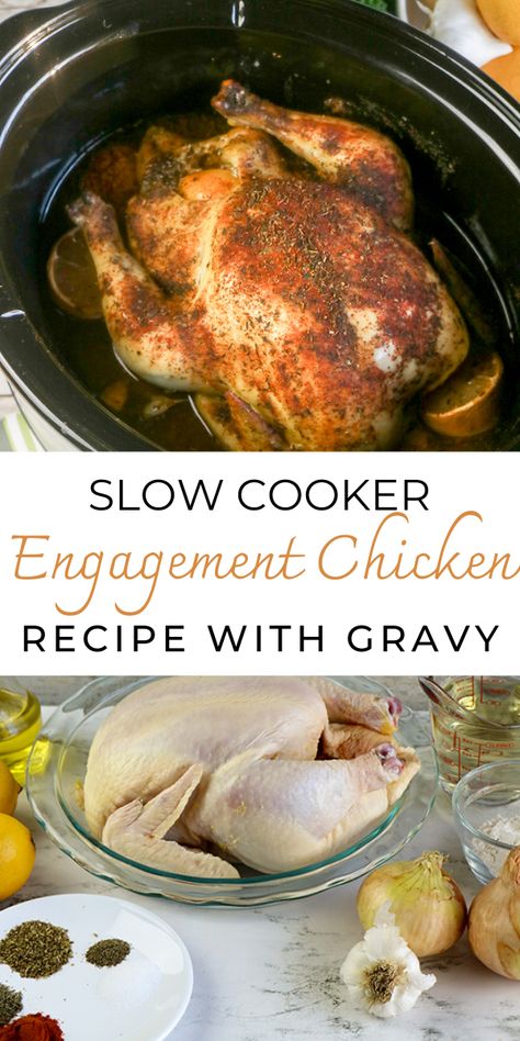 Engagement Chicken Recipe, Slow Cooker Whole Chicken, Engagement Chicken, Whole Chicken Recipe, Crock Pots, Whole Chicken Recipes, Roast Recipe, Pot Roast Recipes, Holiday Meal