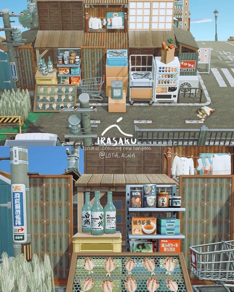 Japanese City Island Acnh, Japanese Citycore Acnh, Acnh Tokyo Island, Acnh Retro Transportation Stop, Acnh Flat Island Layout, Japanese Neighborhood Acnh, Acnh Pet Shop, Acnh Alleyway, Acnh Japanese Entrance