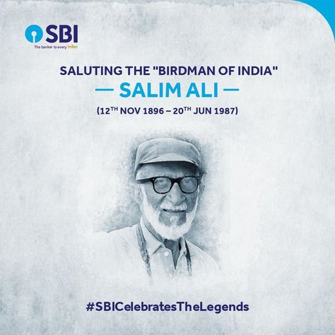 Saluting Salim Ali, the first Indian to conduct systematic bird surveys across India and wrote several books on birds that made ornithology popular. #SBICelebratesTheLegends #SalimAli Salim Ali, Bird Prints, Taj Mahal, The First, Historical Figures, Birds, India, Books, Movie Posters