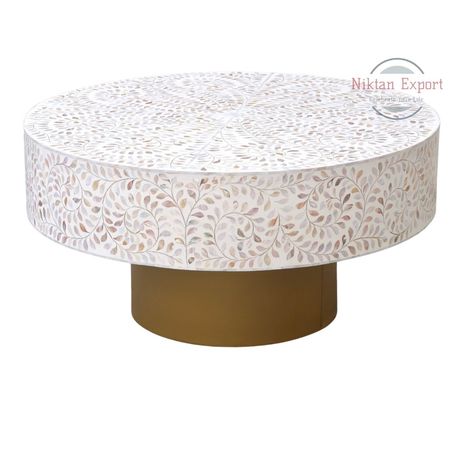 Mother of Pearl Round Coffee Table, adding timeless elegance to your space. 🌸✨ #HomeDecor #InteriorDesign .......................................................................................................................................................................................................................................................................................................................................................................................................... Quiet Evening, White Floral Design, Reflecting Light, Elegant Aesthetic, Lounge Area, Round Coffee Table, Mother Of Pearl, Timeless Elegance, Coffee Table