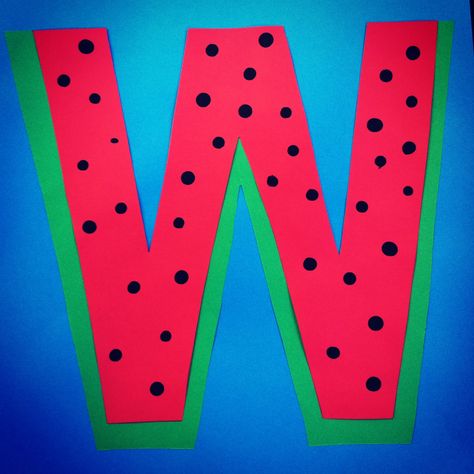 Letter W Arts And Crafts For Preschool, W Is For Watermelon, Letter W Crafts, Letter W Activities, Letters Craft, Preschool Calendar, Letter Book, Alphabet Crafts Preschool, Class Art Projects