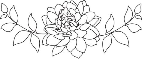 Dahlias Flower Line Art - Icons by Canva Dahlia Line Art, Dahlia Flower Tattoos, Dahlias Flower, Dahlia Tattoo, Flower Line Art, Dahlia Flower, Outline Drawings, Cameo Projects, Elements Of Art