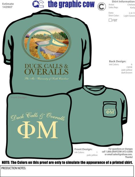 Duck calls and overalls shirt idea Novelty Chair, Mallard Ball, Formal Shirt Design, Fraternity Shirt Design, Sorority Socials, Greek Life Shirts, Hey Cutie, Sorority Girls, Rush Shirts