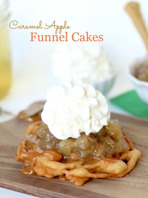 Caramel Apple Funnel Cakes Funnel Cake Recipe, Apple Caramel, Funnel Cakes, Carnival Food, Nice Picture, Funnel Cake, Fair Food Recipes, Eat Dessert First, Apple Cinnamon