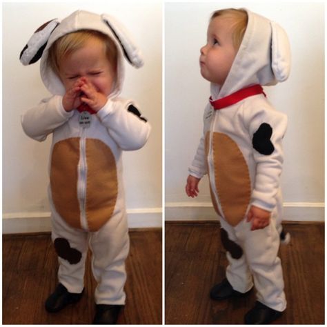 Toddler Puppy Costume Diy, Toddler And Dog Halloween Costumes, Diy Puppy Costume For Kids, Diy Dog Costume For Kids, Toddler Dog Costume, Puppy Costume For Kids, Baby Puppy Costume, Toddler Puppy Costume, Dog Costumes For Kids