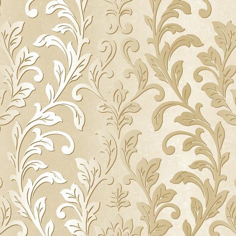 Gold Flamingo Carlos 32.7' L x 20.5" W Smooth Wallpaper Roll & Reviews | Wayfair Damask Wallpaper Living Room, Cream And Gold Wallpaper, Gold Textured Wallpaper, Tapete Gold, Embossed Wallpaper, W Wallpaper, Damask Wallpaper, Gold Wallpaper, Bathroom Wallpaper