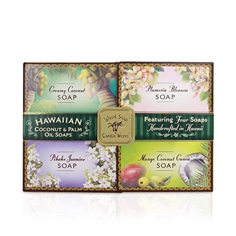 Soap Sample Pack  Four 2 oz. Bars *** You can find more details by visiting the image link.(It is Amazon affiliate link) #HandmadeSoapIdeas Hawaii Gift, Coconut Soap, Soap Gift Set, Mango Coconut, Bar Items, Bath Soap, Soap Gift, Body Cleanser, Handcrafted Soaps