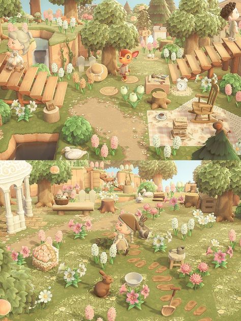 Cottage Core Animal Crossing Island Layout, Acnh Springcore Entrance, Acnh Island Designs Cottagecore, Acnh Transition Areas, Acnh Cottagecore Entrance, Animal Crossing Able Sisters, Acnh Fairycore Island, Acnh Meadowcore, Acnh Entrance