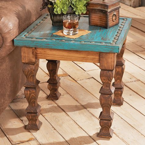 Rustic End Tables, Rustic Western Decor, Western Furniture, Southwest Decor, At Home Furniture Store, Lodge Decor, Western Home Decor, Small Table, Rustic Table