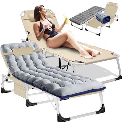 The Face Down Tanning Chair features a convertible open/close face-down hole, arm slots, removable Cushion and a pillow. A practical sunbathing lounge chair for outside, poolside, patio, lawn, garden, beach, and more. It can be used as a camping cot, lounge chair, or guest bed. Adjustable backrest with 5 level angle and 2-level footrest allow you to sit, recline and lie. Lightweight and portable, take your personal tanning bed / massage table / reading chair with you and succumb to the complete Sunbathing Chair, Tanning Chair, Table Reading, Turquoise Cushions, Pool Lounge Chairs, Folding Lounge Chair, Camping Cot, Garden Beach, Chaise Chair