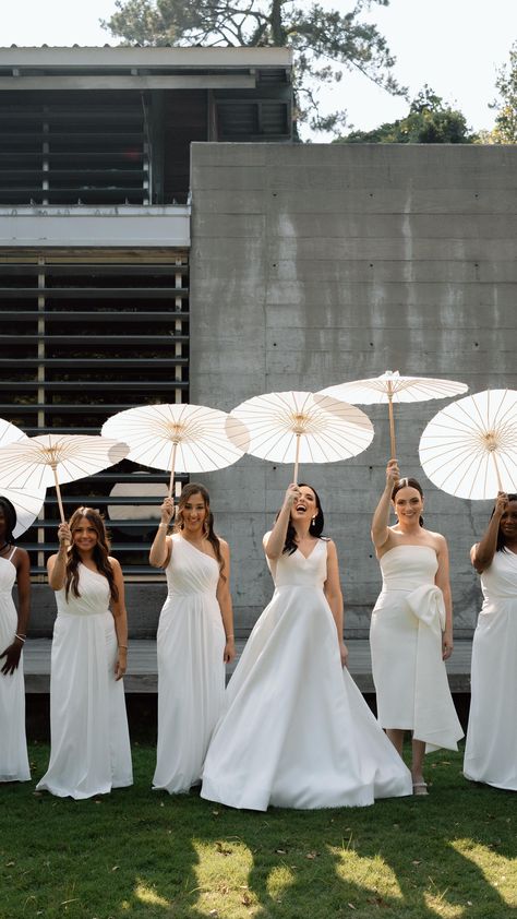 this is one of the cutest bridesmaids props ever! it was so fun using these in the bridesmaids photos and it really made for that cute… | Instagram Bridesmaid With Umbrella, Bridesmaid Fun Shoot, Bridal Party Umbrella Pictures, Editorial Bridesmaid Photos, Bridesmaid Poses With Bride Funny, Cute Instagram, Wedding Shoots, Bridesmaids Photos, Wedding Elopement