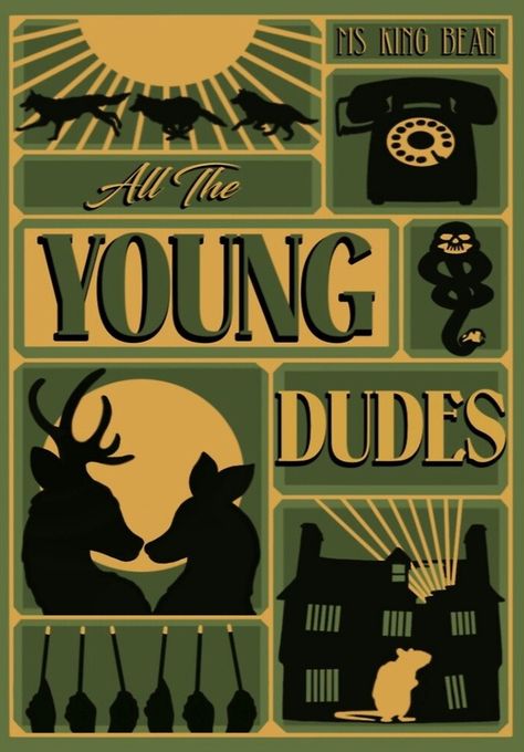 Marauders Era Poster, Atyd Poster, The Marauders Poster, All The Young Dudes Book Cover, Marauders Drawing, Marauders Era Wallpaper, Marauders Poster, Harry Potter Print, Marauders Fan Art