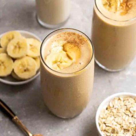 Creamy Peanut Butter Powder Smoothie – My Plantiful Cooking Healthy Peanut Butter Smoothie, Peanut Butter Powder Smoothie, Peanut Butter Shake, Butter Powder, Sweet Smoothies, Peanut Butter Smoothie, Peanut Butter Roll, Overripe Bananas, Cinnamon Milk