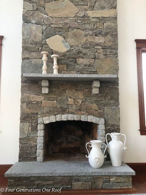 How to Remove a Granite Stone Mantel {our fireplace} Mantel Installation, Diy Stone Fireplace, Corner Wood Stove, Reface Fireplace, White Wash Brick Fireplace, Stone Mantle, Stone Fireplace Makeover, Granite Fireplace, Stone Fireplace Mantel