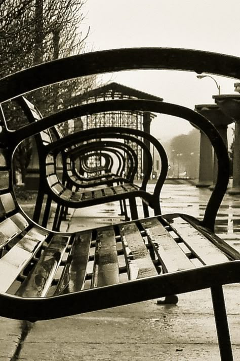 Photograph Perspective Photography, On A Rainy Day, Foto Poses, Jolie Photo, A Rainy Day, Black White Photos, Bw Photo, Great Photos, Park Bench