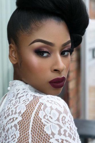 Black Bride Makeup Ideas ❤︎ Wedding planning ideas & inspiration. Wedding dresses, decor, and lots more. #weddingideas #wedding #bridal Black Bride Makeup, Burgundy Makeup Look, Bride Makeup Ideas, Glam Bride Makeup, Black Bridal Makeup, Brides Makeup, Burgundy Makeup, Maquillage Yeux Cut Crease, Fall Wedding Makeup