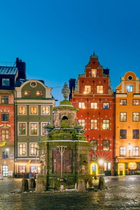 Famous Stortorget, the oldest Stockholm square, Gamla Stan Sweden. Read the post for many places to discover. Follow Shoot Planet for daily travel images around the globe. Fine art prints for sale, secure payment. https://shootplanet.com/#travelling #travel #photographylovers #travelblog #globetrotter #travelphoto #travels #landscapelovers #shootplanet #travelblogger #travelpics #travellife #traveladdict #lonelyplanet #stockholm #winter #twilight #architecture #sunset Stockholm Sweden Winter, Stockholm In Winter, Stockholm Buildings, Stockholm Sweden Aesthetic, Stockholm Architecture, Sweden Architecture, Winter Stockholm, Stockholm Winter, Stockholm Old Town