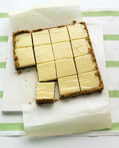 Lime Squares, Pistachio Dessert, Martha Stewart Recipes, Lemon Squares, Breakfast And Brunch, Creamy Desserts, Lemon Bars, Lime Pie, Saint Patrick's Day