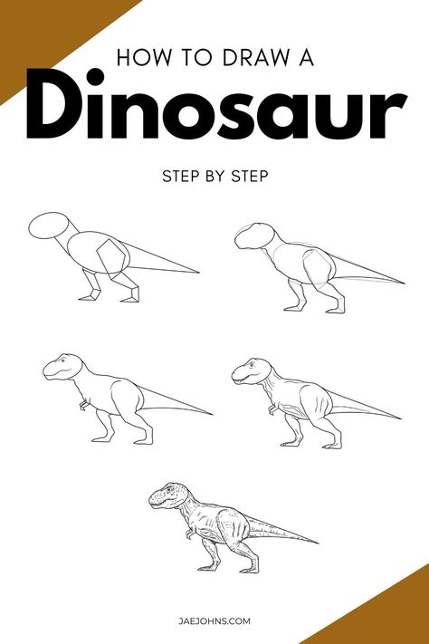 Dinosaur How To Draw, How To Draw A Dinosaur For Kids, How To Draw Dinosaurs Step By Step, Realistic Dinosaur Drawing, How To Draw Dinosaurs, How To Draw A Trex Dinosaur Easy, How To Draw Dinosaurs Realistic, Basic Dinosaur Drawing, Dinosaur Illustration Realistic