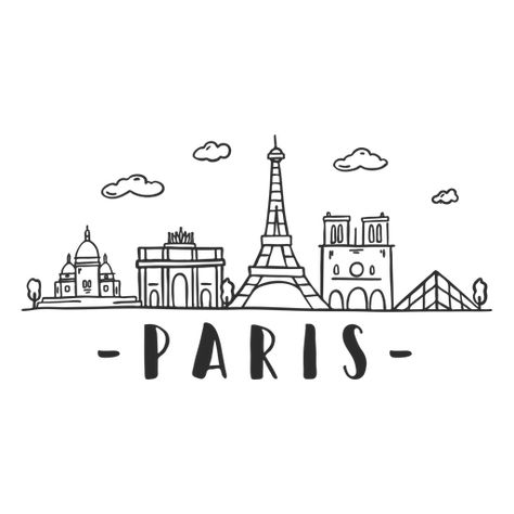 Paris tower eiffel tower notre dame de paris louvre arc de triomphe building construction cloud skyline sticker #AD , #Affiliate, #spon, #dame, #notre, #Paris, #de Skyline Doodle, Paris Doodles, French Homework, Travel Graphics, Paris Drawing, Tower Eiffel, Skyline Drawing, Travel Doodles, Paris Tower