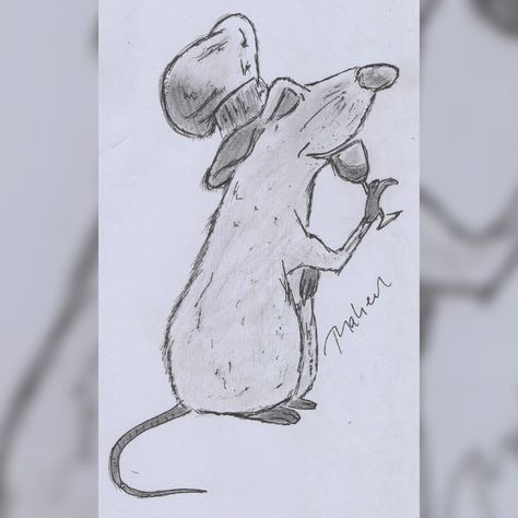 Remi Drawing, How To Draw Ratatouille, Ratatouille Painting Easy, Remi The Rat, Ratatouille Drawing, Ratatouille Food Drawing, Remy The Rat Drawing, Ratatouille Remy Drawing, Remy The Rat