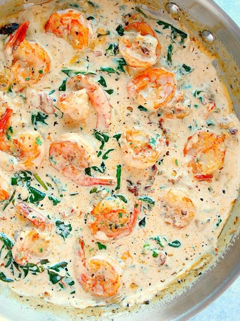 Creamy Tuscan Shrimp, Shrimp And Spinach, Tuscan Shrimp, Baked Shrimp Recipes, Dinner Pasta, Shrimp Recipes Healthy, Shrimp Dinner, Shrimp Recipes For Dinner, Shrimp Recipes Easy