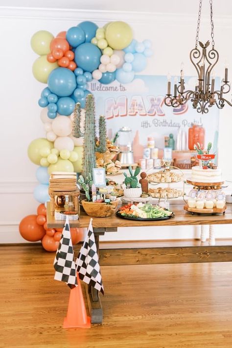 Radiator Springs Birthday Party, Mater Birthday Party, Radiator Springs Birthday, Pixar Cars Birthday, Spring Birthday Party, Artist Birthday, Disney Cars Party, 2nd Birthday Boys, Disney Cars Birthday