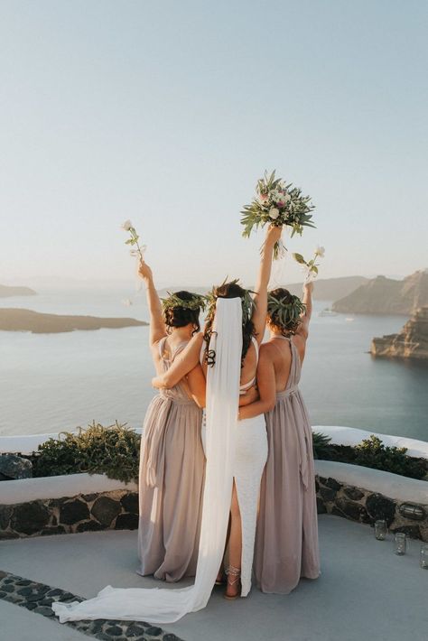 Monteverde Nude Bridesmaid Dresses, Wedding Venues Italy, Best Destination Wedding Locations, Frugal Wedding, Bridesmaids Photos, Santorini Wedding, Greece Wedding, Grace Loves Lace, Bridesmaid Style