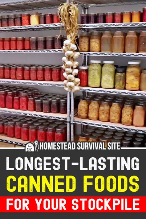 Stocking up on long-lasting canned foods is essential for preparedness and survival. These canned foods have the longest shelf life. Canned Foods, Fish Varieties, Canning Food Preservation, Canned Food Storage, Survival Skills Life Hacks, Canned Beans, Freeze Drying Food, Prepper Survival, Homestead Survival