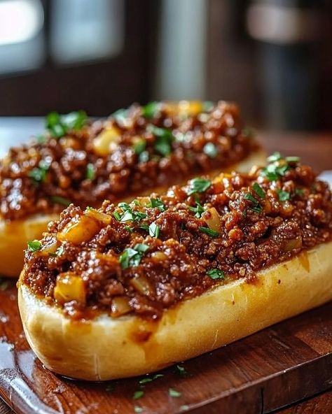 🍞 Italian Garlic Bread Sloppy Joes 🍞 Dive into the comfort of these cheesy, garlicky Sloppy Joes baked on Italian bread for a twist that turns dinner into a delight! 🥄 Ingredients: - 1 loaf Italian bread - ½ cup unsalted butter, softened - 1 teaspoon garlic salt - 1 pound ground beef - ¼ cup yellow onion, chopped - ½ teaspoon garlic powder - 1 teaspoon yellow mustard - ¾ cup ketchup - ½ teaspoon kosher salt - ¼ teaspoon black pepper - ½ cup water - 1 cup mozzarella cheese, shredded - 1 cup ... Garlic Bread Sloppy Joes, Italian Garlic Bread, Homemade Sloppy Joe Recipe, Homemade Sloppy Joes, Sloppy Joes Recipe, Favorite Recipes Dinner, Italian Bread, Beef Recipes Easy, Sloppy Joes