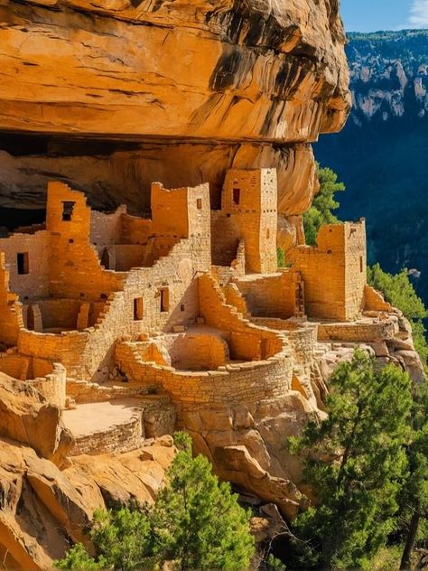 US Hiking Place Cliff Palace, Mesa Verde National Park, Colorado 🇺🇸 Usa Bucket List, Hiking Places, Mesa Verde National Park, Arizona Travel, Colorado Travel, Visual Aids, Historical Architecture, Sedona, Happy Places