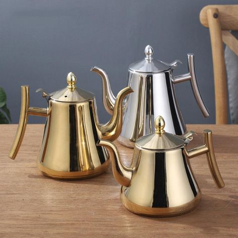 Elegant Kettles Stovetop Kettle, Portable Stove, Stainless Steel Kettle, Ceramic Heater, Gold Water, Induction Cooker, Filter Design, Water Kettle, Silver Tea