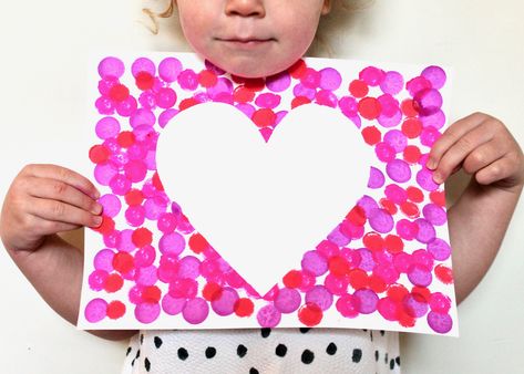 Easy Valentine Craft for Kids | Heart Craft | Pink Craft Ideas | Valentine Activity for Kids | Bingo Dauber Craft Pink Day Crafts For Kids, Pink Crafts For Toddlers, Pink Day Activities Preschool, Infant Sensory, Valentine Activity, Love Bingo, Mosaic Collage, National Pink Day, Valentines Kids