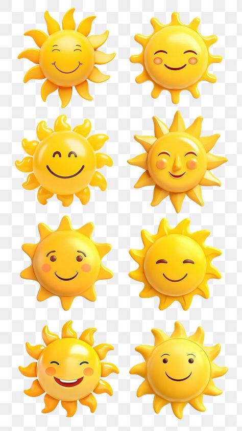 Sun Png Aesthetic, Sun Path Png, Sun Character, Sun Transparent Background, 3d Sun, Png Sun, Stylized Sun, Aesthetic Pngs, Emoji Png