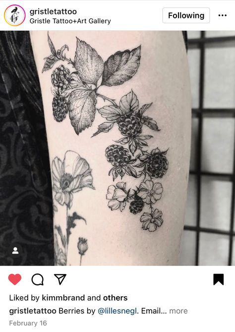 Blackberry Tattoo, Wildlife Tattoo, Vine Tattoos, Hip Tattoo, Nature Tattoos, Neck Tattoo, Get A Tattoo, Body Mods, Shoulder Tattoo