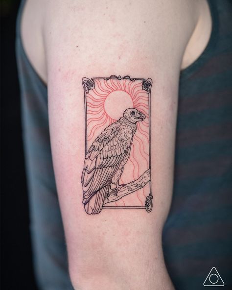 Turkey Vulture Art, Black Vulture Tattoo, Red And Black Fine Line Tattoo, Indigenous Tattoo Ideas For Women, Turkey Tattoo For Women, Animal Patchwork Tattoo, Turkey Vulture Tattoo, Cool Fine Line Tattoos, Vulture Tattoo Design