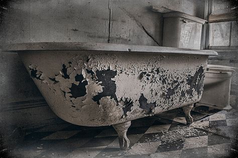 Abandoned Bathtub Print, Urban Exploration, Bathroom, Dark, Spooky, Dirty, Home Decor, Wall Art,  Fine Art Photography, Various Sizes by DKPhotology on Etsy https://www.etsy.com/listing/162749564/abandoned-bathtub-print-urban Abandoned Bathtub, Spooky Bathroom, Bathroom Dark, Bathtub Photography, Old Bathtub, Urban Exploration Photography, Old Bathroom, Industrial Bathroom, Bathroom Prints