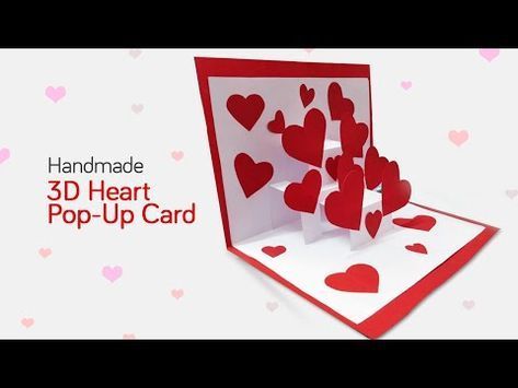 Click the link to enroll in my arts and crafts class! 3d Valentine Cards, Pop Up Valentine Cards, Easy Valentine Cards, Heart Pop Up Card, Valentines Day Cards Diy, Pop Out Cards, Diy Pop Up Cards, Valentines Day Cards Handmade, Easy Valentine Crafts