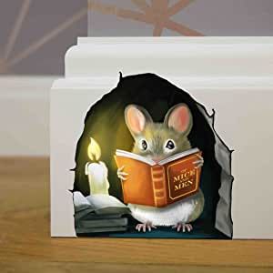 Mouse Hole, Little Mouse, Reading A Book, Reading Book, A Mouse, Wall Sticker, A Book, Wall Decals, Bookcase