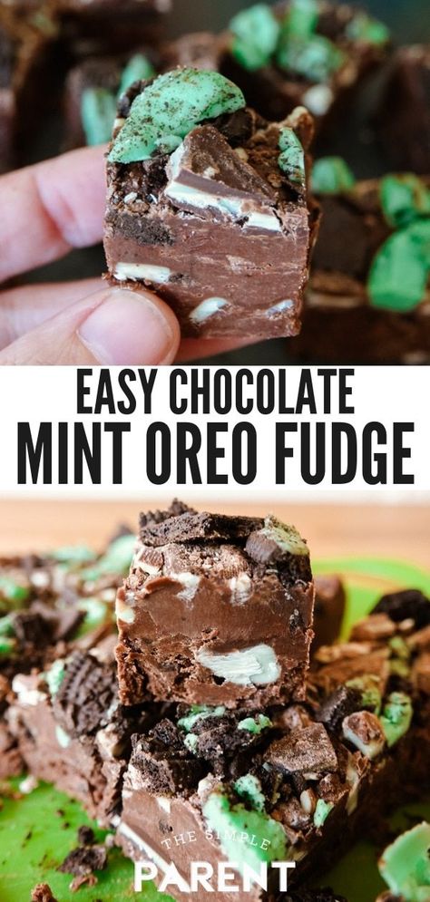 Mint Oreo Fudge, Mint Chocolate Fudge Recipe, Oreo Fudge Recipe, Fudge Ideas, Mint Fudge Recipe, 3 Ingredient Fudge, The Best Fudge, Best Fudge, Best Fudge Recipe