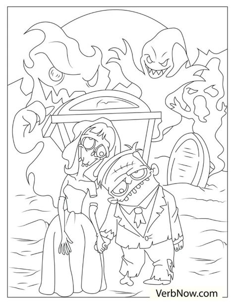 Zombie15 8 Zombie Coloring Pages, Spooky Wedding, Adult Coloring Books Printables, Boy Coloring, Maze Puzzles, First Day Of Class, How To Teach Kids, Page Ideas, Graveyard