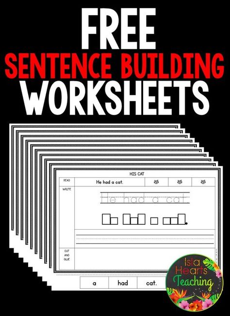 Sentence Building Worksheets, Sentence Building, 1st Grade Writing, First Grade Writing, The Sentence, Literacy Stations, First Grade Reading, Sentence Writing, Teaching Literacy