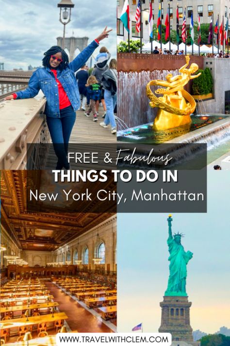 Fabulous and Free things to do in Manhattan New York City - Travel with Clem Things To Do In Manhattan New York, Summer Travel Destinations, Staten Island Ferry, New York Summer, To Do In New York, New York City Manhattan, Grand Central Terminal, Downtown Manhattan, Grand Central Station