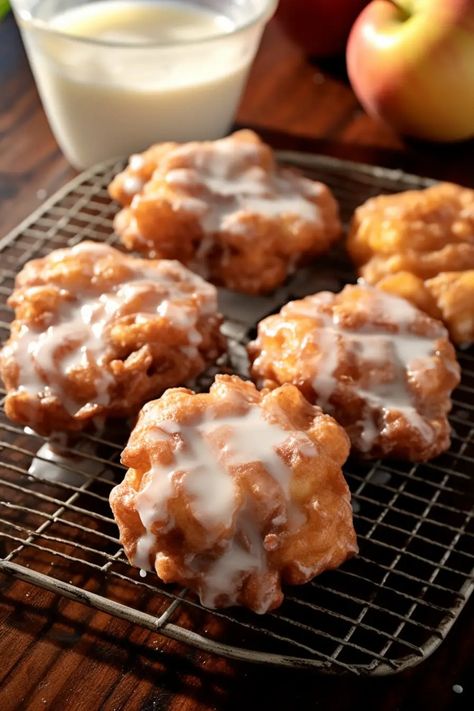 Apple Fritters - That Oven Feelin That Oven Feelin, Oven Baked Apple Fritters Recipe, Baked Apple Fritters Oven, Baked Apples Recipe Oven, Veggie Breads, Homemade Apple Fritters, Oven Baked Apple, Baked Apple Fritters, Apple Ideas