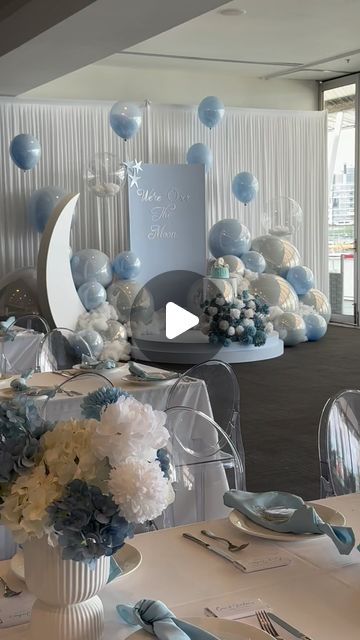 MELBOURNE EVENT STYLIST| PROP HIRE MELBOURNE  | SOFT PLAY HIRE on Instagram: "Coco and Jordan’s baby shower ☁️🌙

Soon to be on cloud nine with the arrival of there little boy..
Congratulations beautiful Coco and Jordan💙

Concept styling - @boujeebyashtons_ 
Prop hire and play hire- @boujeebyashtons_ 
Table florals- @boujeebyashtons_ 
Balloon installation- @boutiqueballoons.melbourne 
Custom designed signage- @designhousemelb 
Photography- @arfilmphotography 
Venue- @thepromenadedocklands 
Do- @djkepsta 
Ghost chairs- @muxevents 
Draping- @blanc_canvasdraping 
Desserts- @sweetsensationsmelbourne

My beautiful clients- @codeyleemurray & @jordannathan__ 💙💙" Jordan Concept, Table Florals, Event Stylist, Ghost Chairs, Balloon Installation, Prop Hire, On Cloud Nine, Soft Play, Cloud Nine